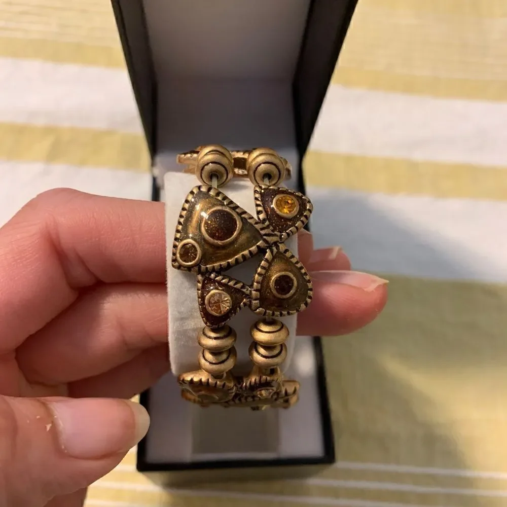 Chico's Gold Elastic Beaded Watch